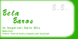 bela baros business card